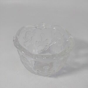 Vintage MIKASA Crystal Holiday Lights 3-1/4" Frosted Angel Votive Candle Holder